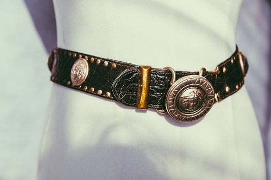 Versace 1990’s vintage medusa head silver details men/woman - B002