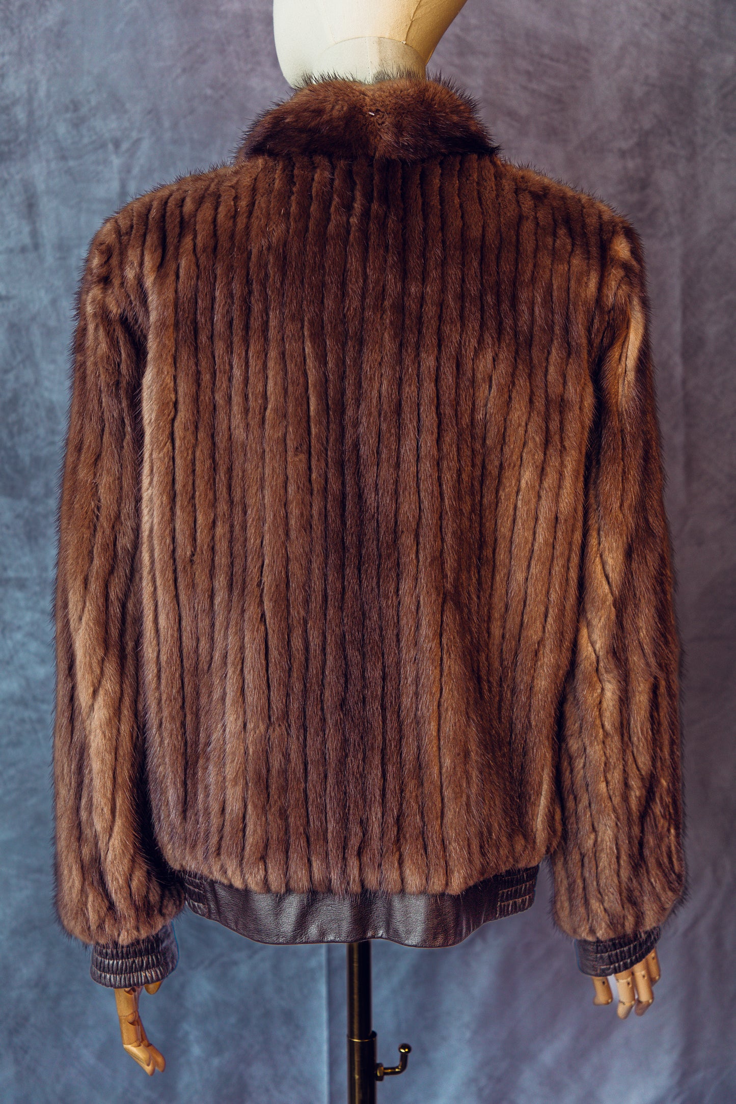 Vintage Fur Mink Bomber Jacket Brown Small/Medium-FC022