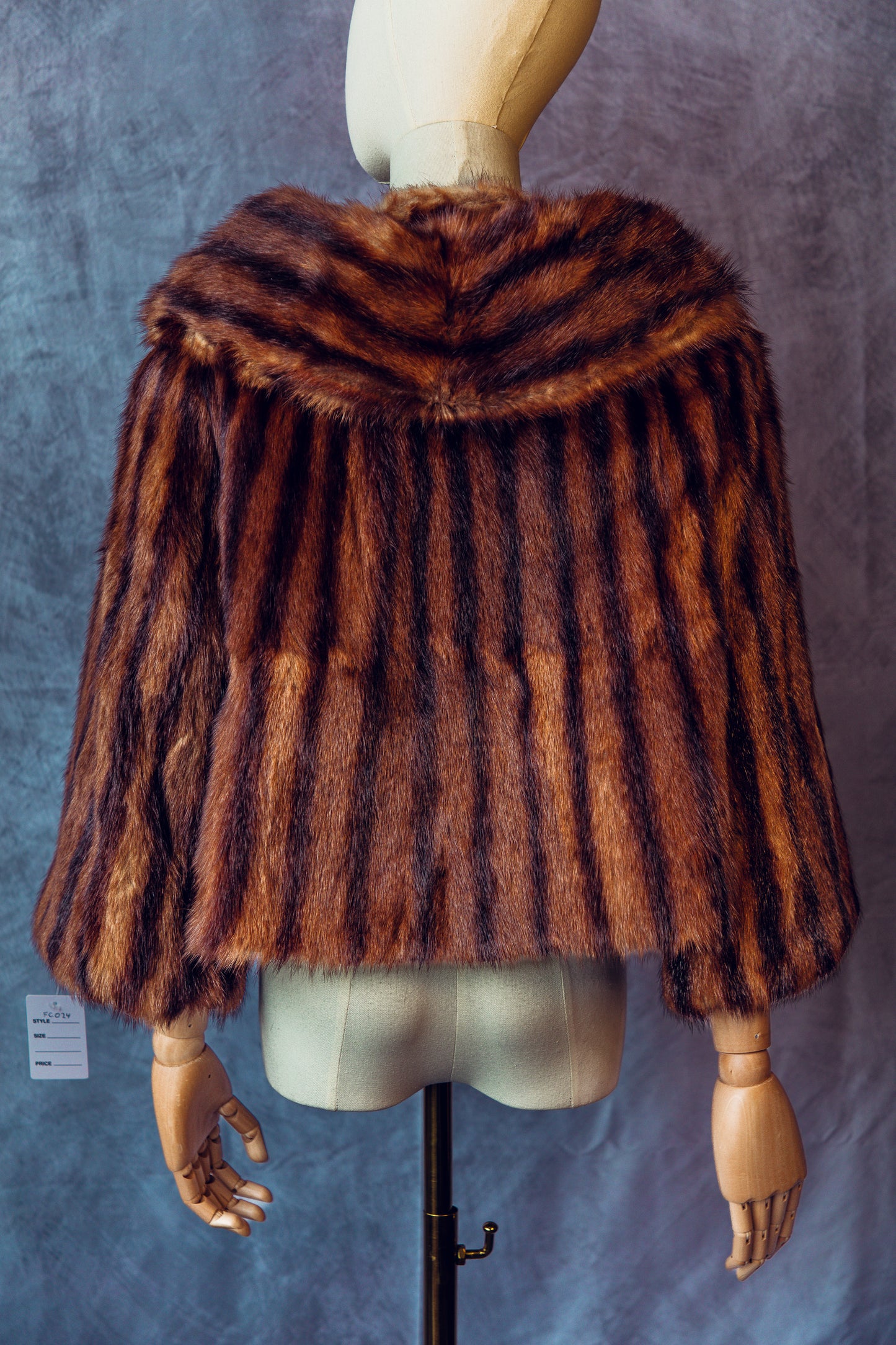 Vintage Fur Mink Coat Short Sweet Heart Collar Small/Medium-FC024