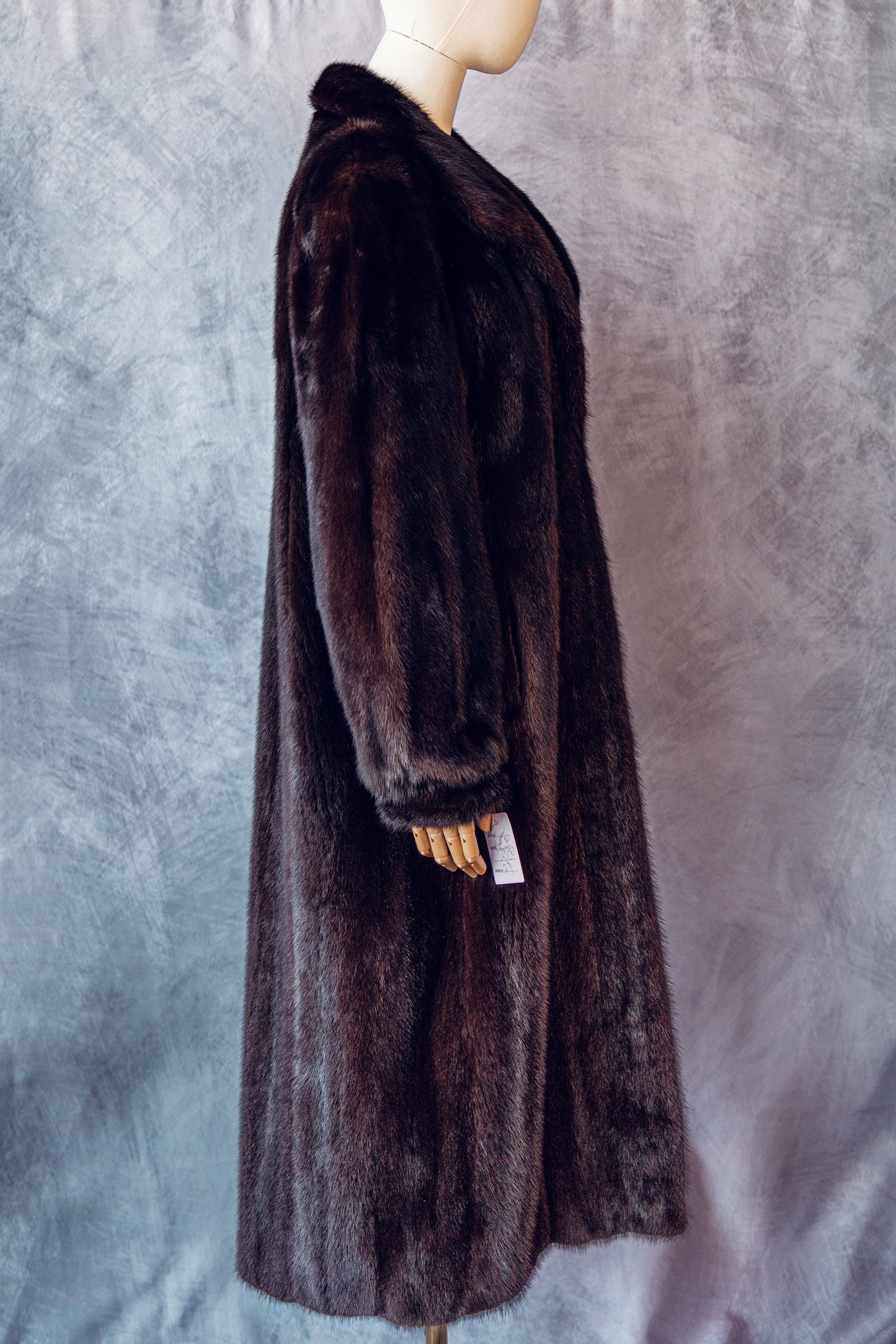 Vintage Fur Mink Brown Full Length Medium/Large Coat FC046