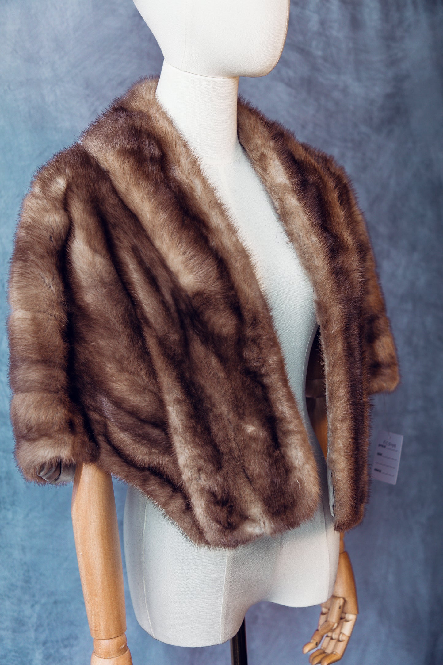 Vintage Fur Mink Cape Honey Brown-FC049