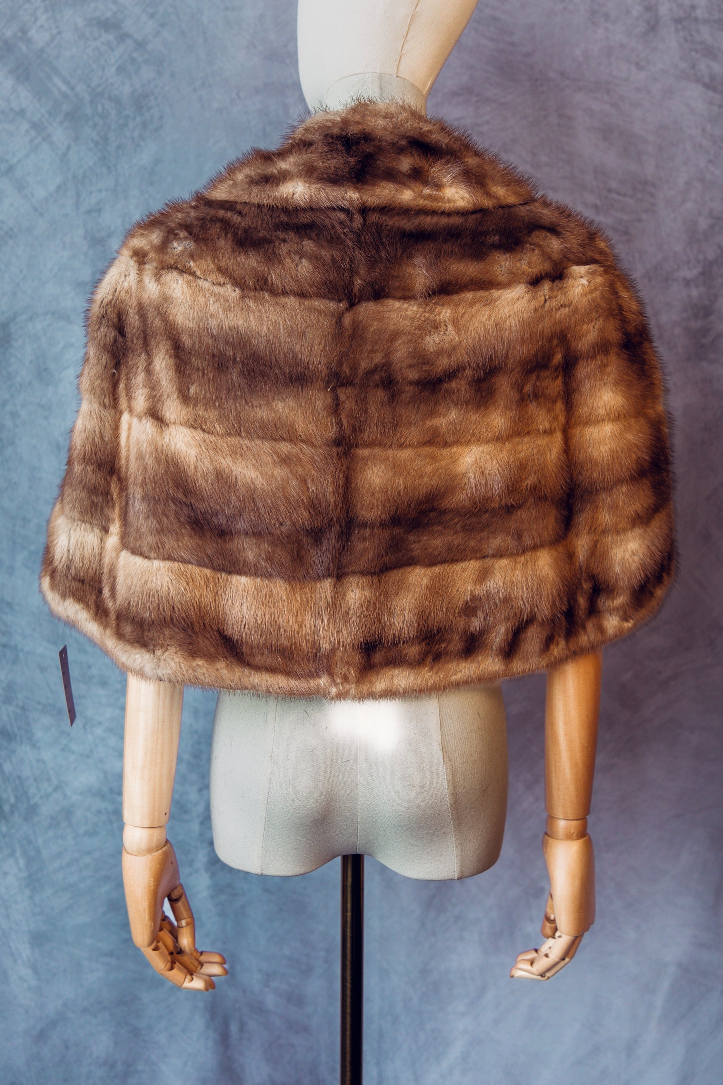 Vintage Fur Mink Cape Honey Brown-FC049