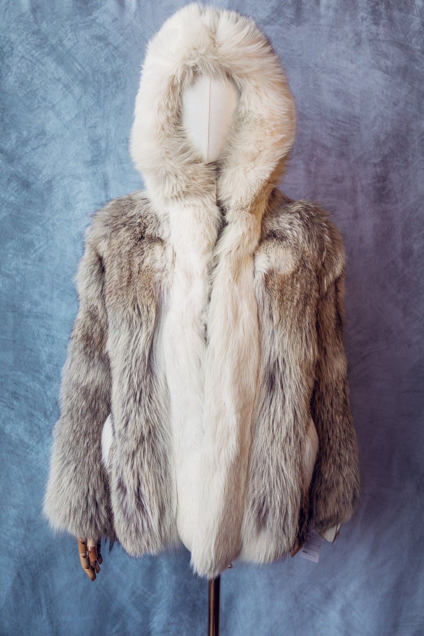 Vintage Fur Fox Coat With Hood Small/Medium-FC051