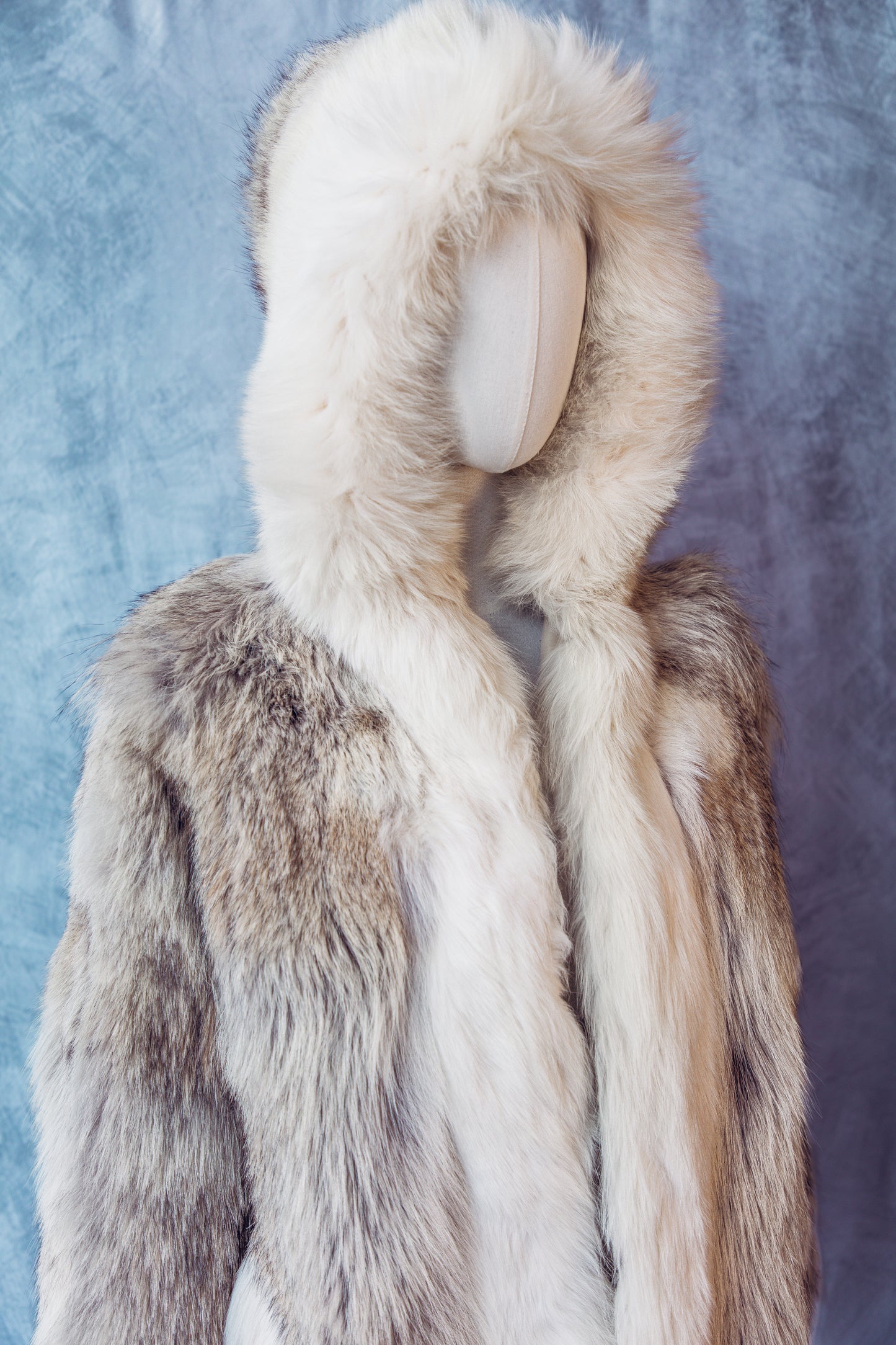 Vintage Fur Fox Coat With Hood Small/Medium-FC051