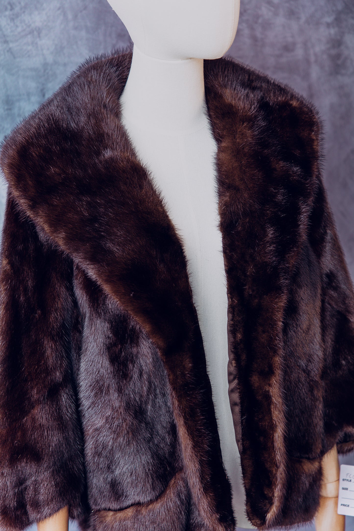 Vintage Fur Mink Stroller Brown Short Medium - FC059