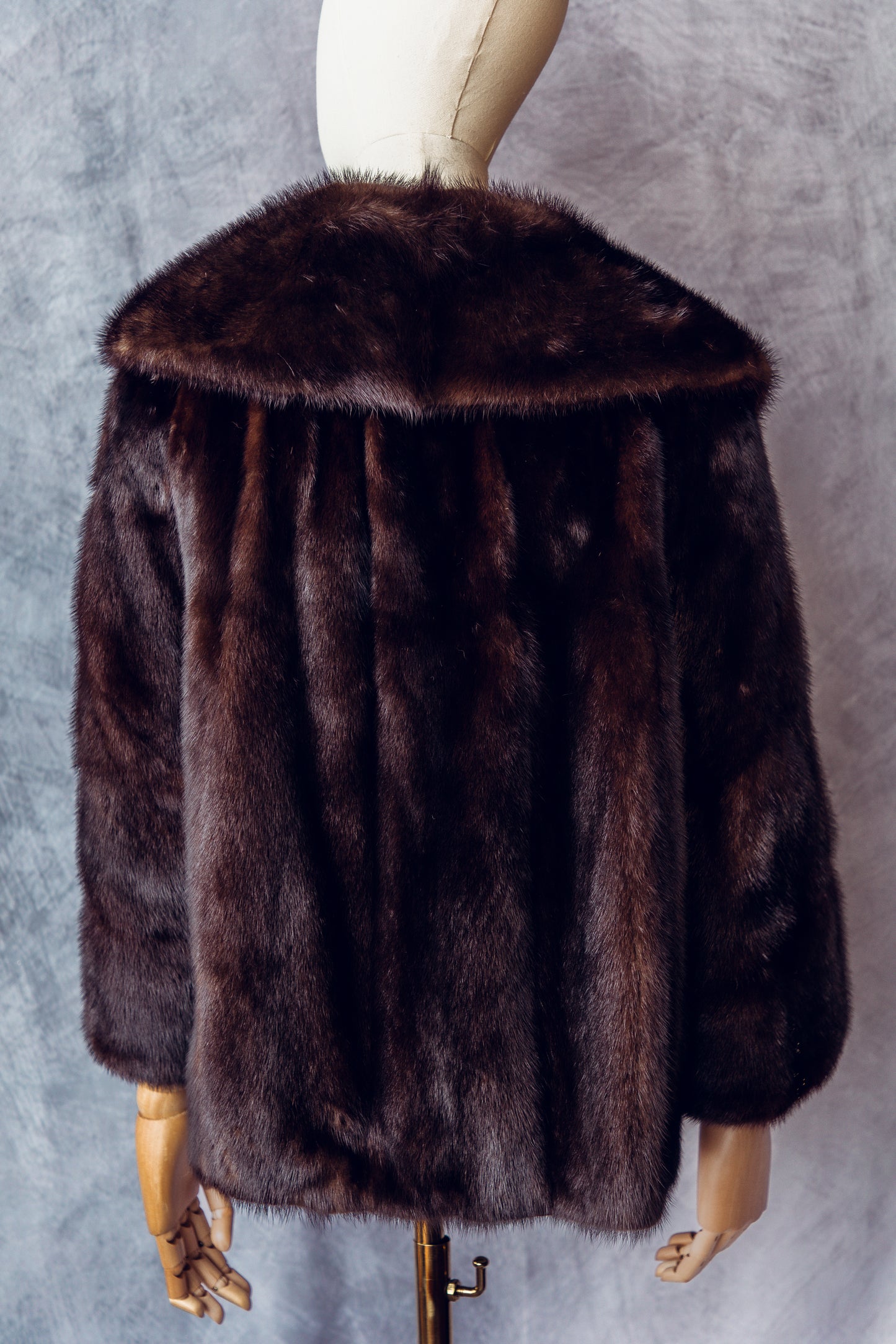Vintage Fur Mink Stroller Brown Short Medium - FC059