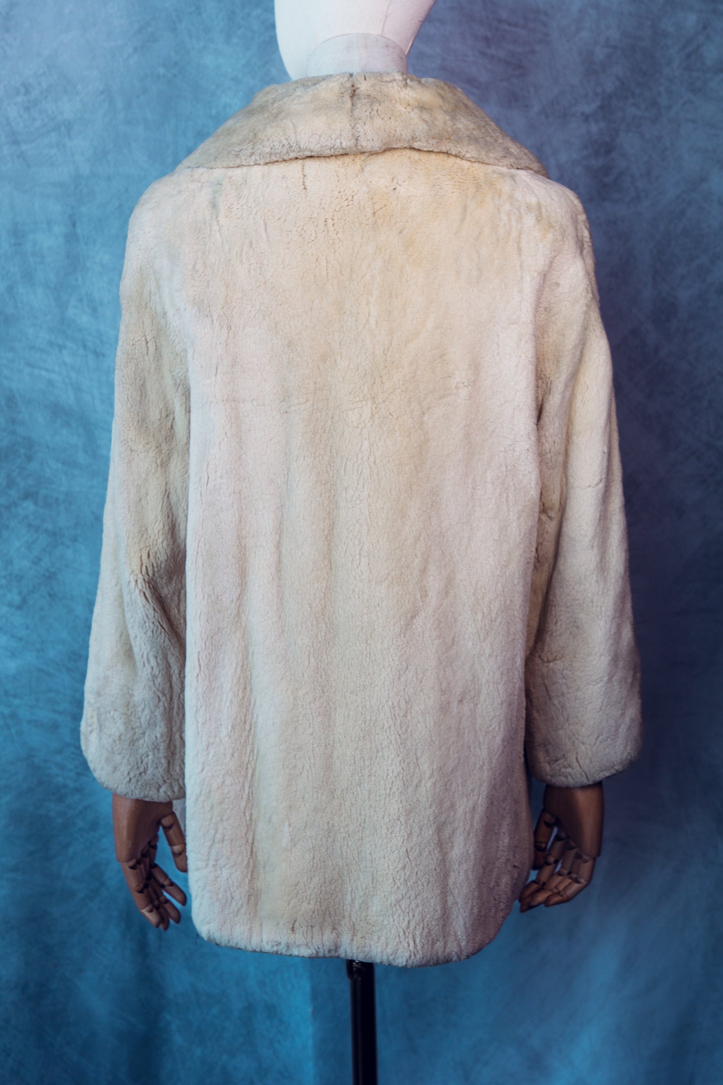 Vintage Fur Coat 1950’s Cream Medium/Large-FC083