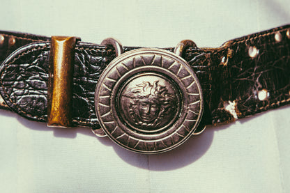 Versace 1990’s vintage medusa head silver details men/woman - B002