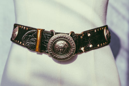 Versace 1990’s vintage medusa head silver details men/woman - B002