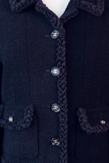 Vintage Chanel Tweed Jacket Black small-CJ001