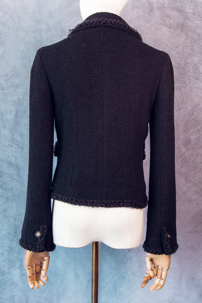 Vintage Chanel Tweed Jacket Black small-CJ001