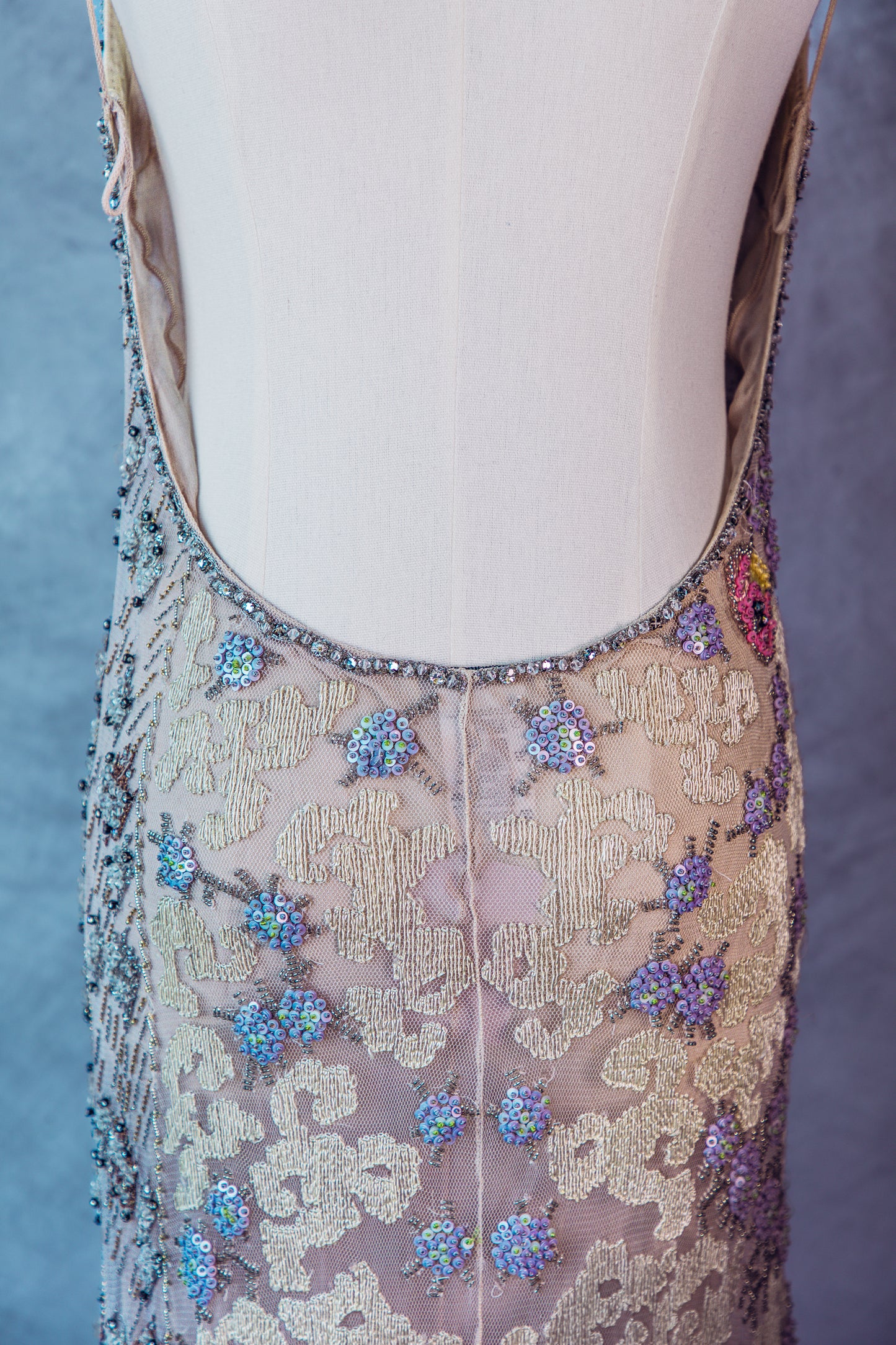 Vintage Couture Blumarie Beaded long dress small /Medium -D001