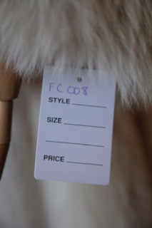 Vintage Fur Crystal Fox Coat Full Length Medium/Large  Grey-White-FC008