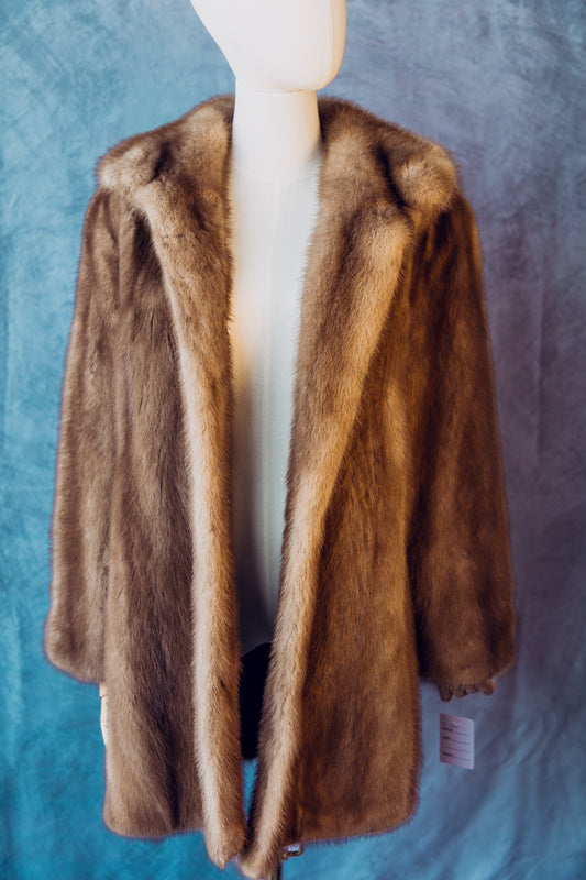 Vintage Fur Mink Coat Honey Color Medium/Large-FC018