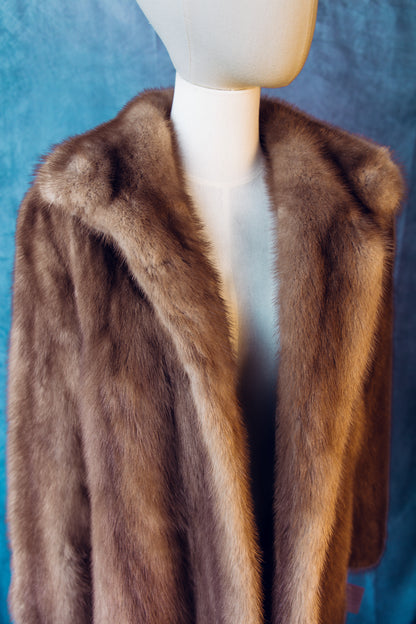 Vintage Fur Mink Coat Honey Color Medium/Large-FC018
