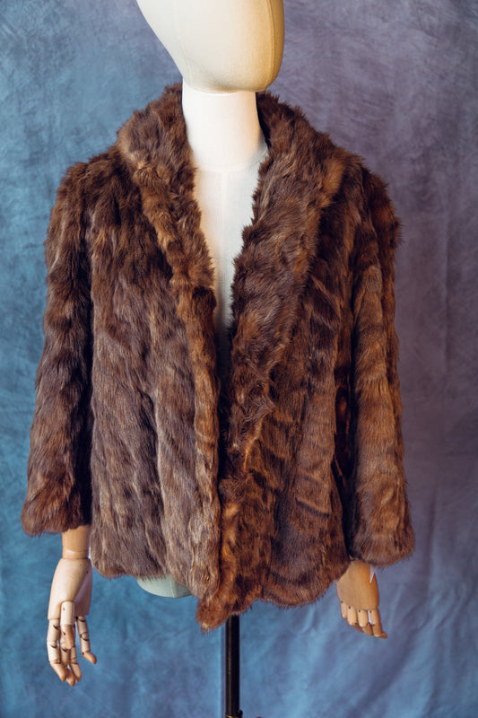 Vintage Fur Mink Brown  Short  Medium/Large FC019