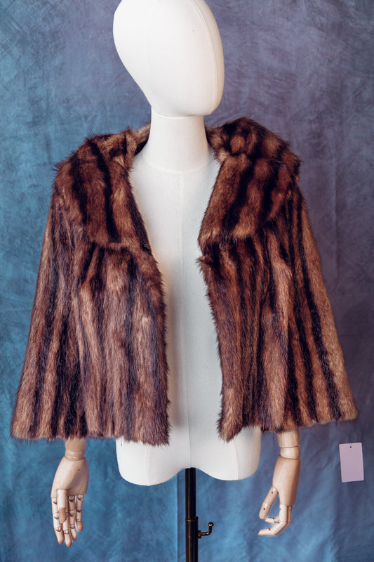 Vintage Fur Mink Coat Short Sweet Heart Collar Small/Medium-FC024