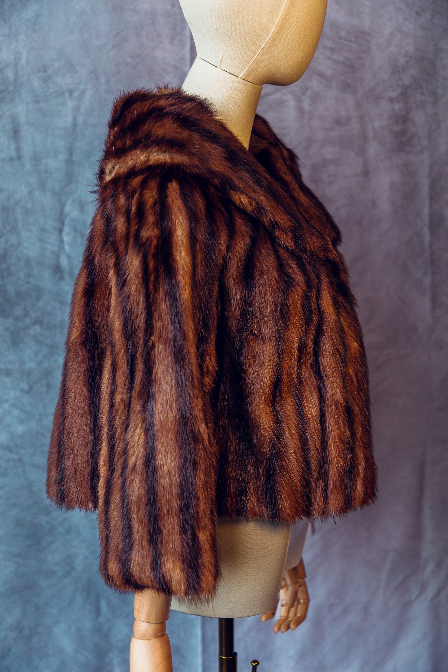 Vintage Fur Mink Coat Short Sweet Heart Collar Small/Medium-FC024