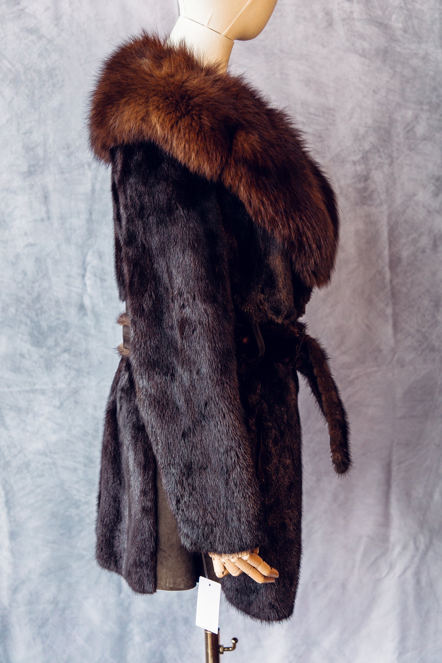 Vintage Fur Mink With Full Fox Collar Small/Medium-FC031