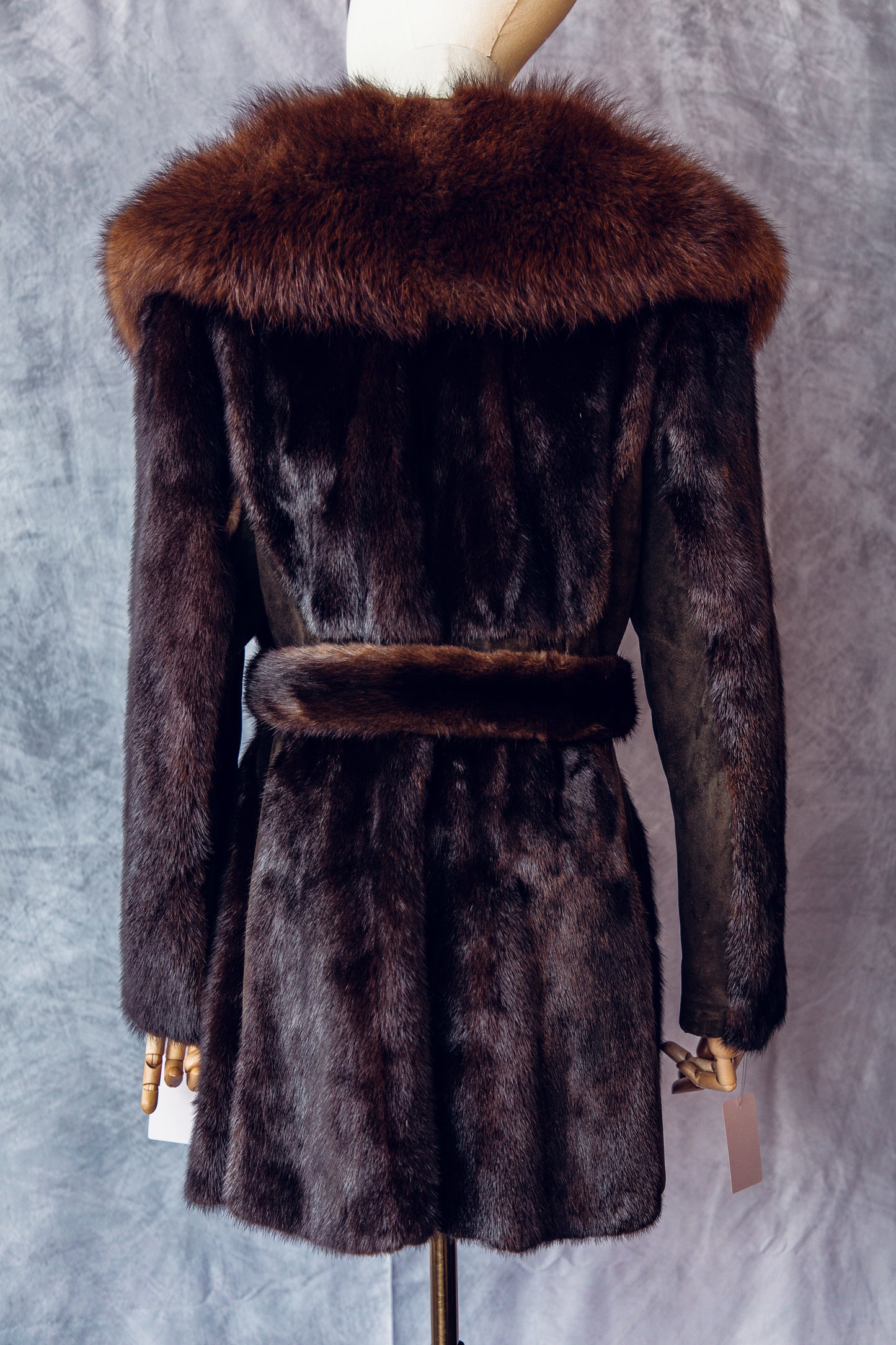 Vintage Fur Mink With Full Fox Collar Small/Medium-FC031