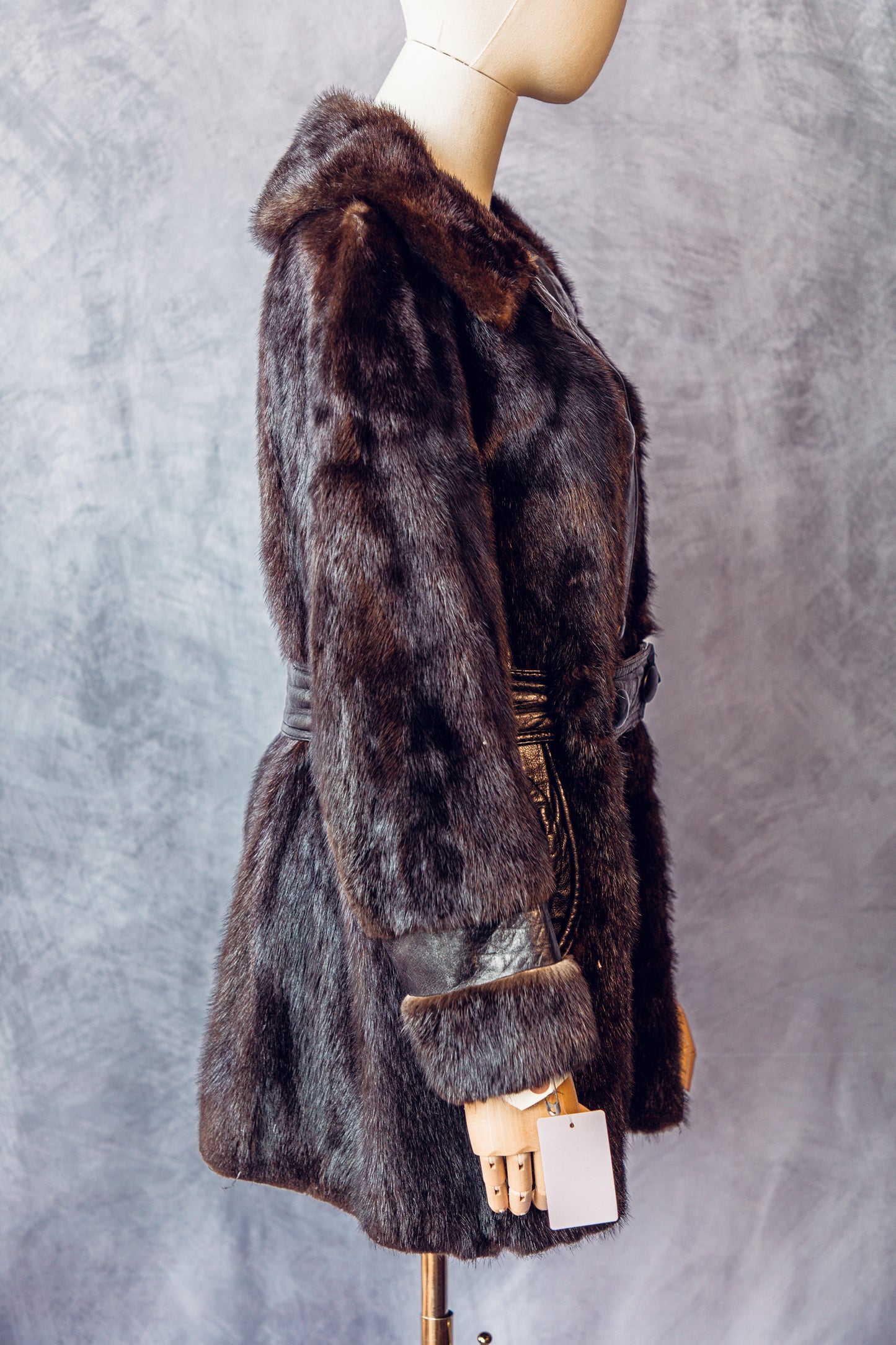 Vintage Fur Mink&Leather Jacket Small/Medium FC032