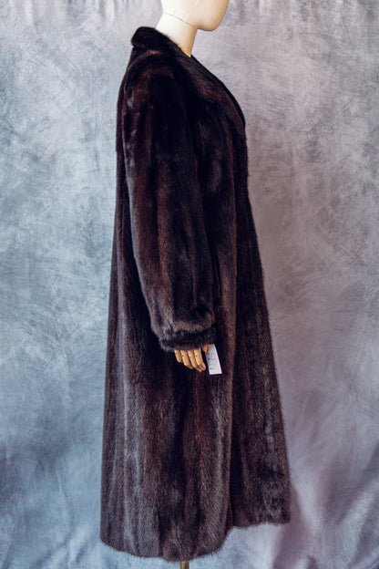 Vintage Fur Mink Brown Full Length Medium/Large  Coat FC046