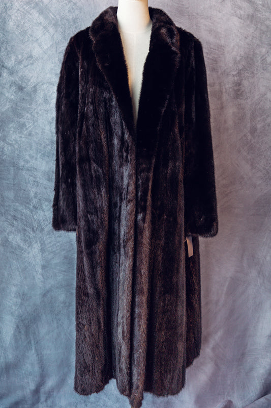 Vintage Fur Mink  Full Length  Brown  Med/Large-FC047