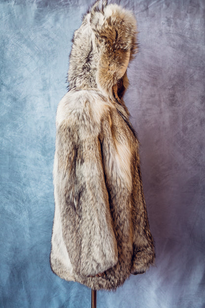 Vintage Fur Coyote Hooded Jacket Medium/Large-FC050