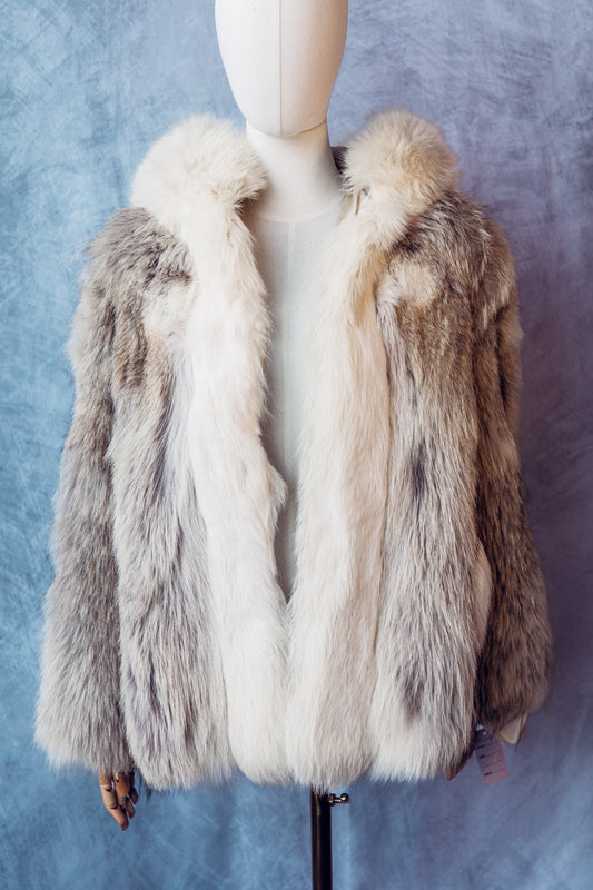 Vintage Fur Fox Coat With Hood Small/Medium-FC051