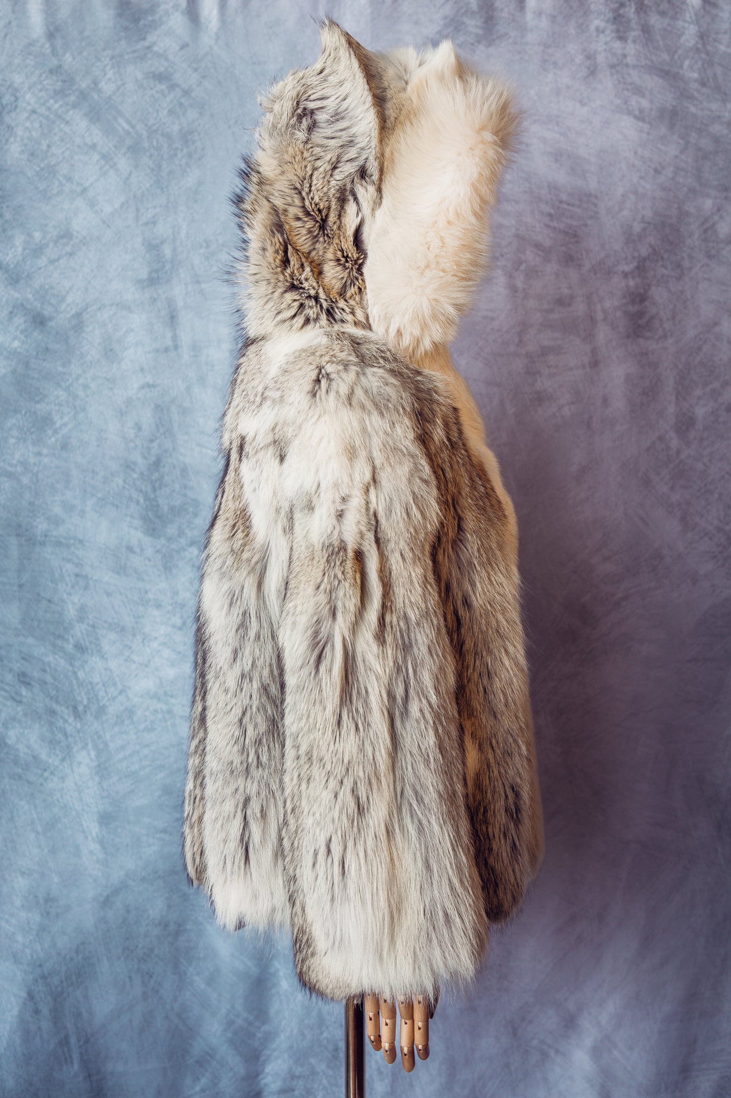 Vintage Fur Fox Coat With Hood Small/Medium-FC051