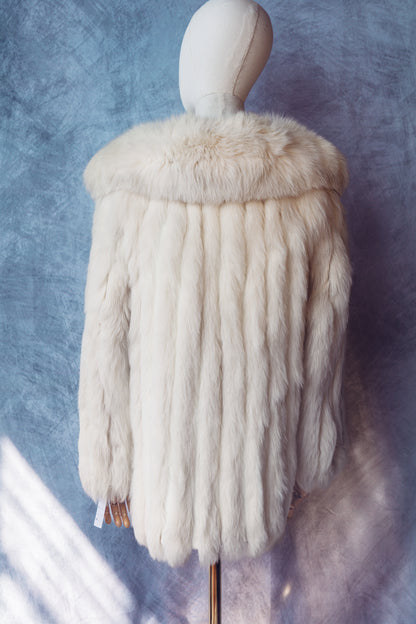Vintage Fur Silver Fox Mid Length Coat Medium/Large - FC068