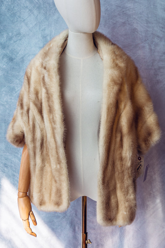 Vintage Fur Mink Honey Blonde Wrap - FC070