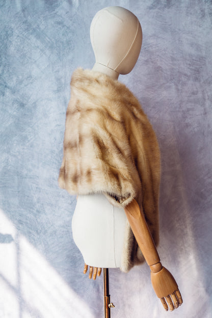 Vintage Fur Mink Honey Blonde Wrap - FC070