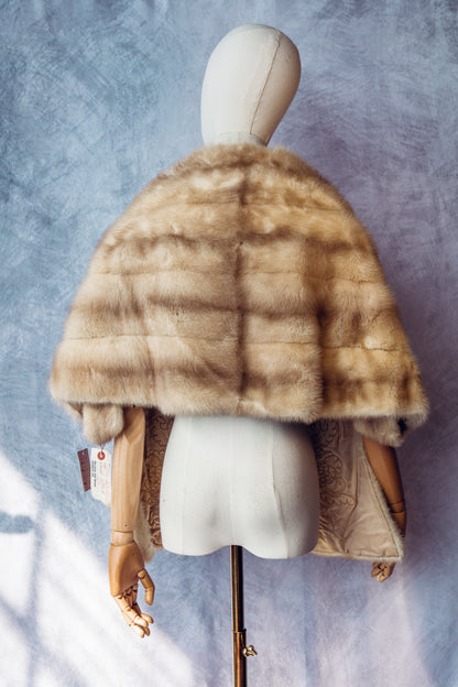 Vintage Fur Mink Honey Blonde Wrap - FC070