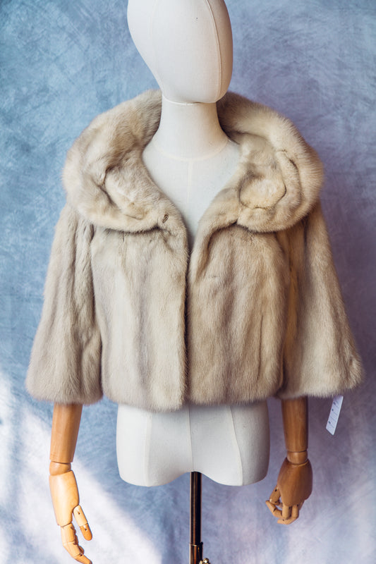 Vintage Fur Mink Honey Blonde Cropped Coat - FC071