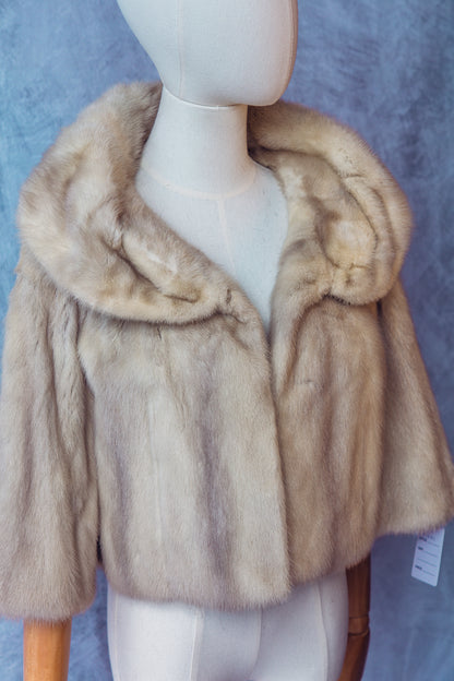 Vintage Fur Mink Honey Blonde Cropped Coat - FC071
