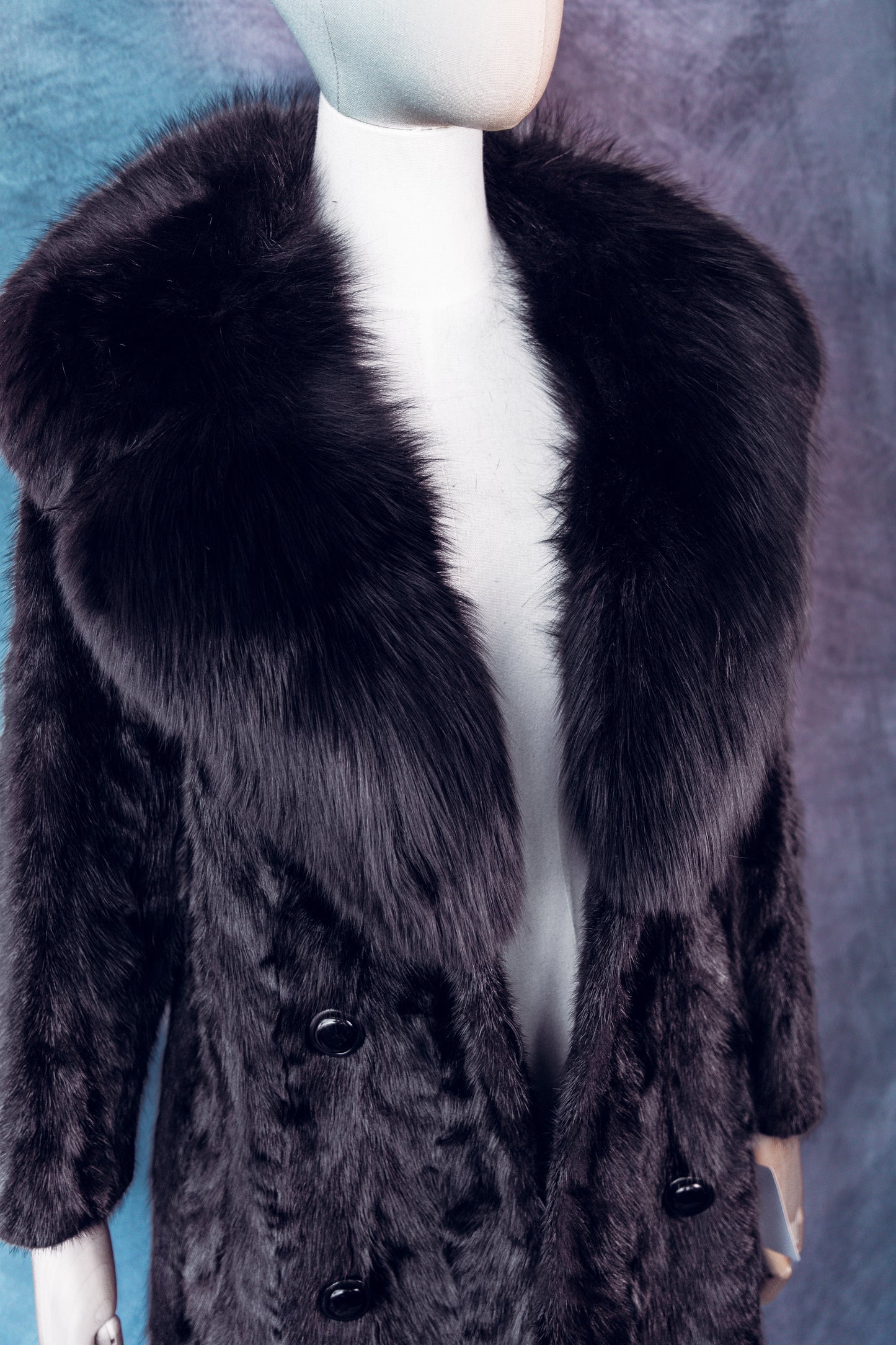 Vintage Fur Mink Coat With Full Fox SweetHeart Collar Medium/Large-FC102