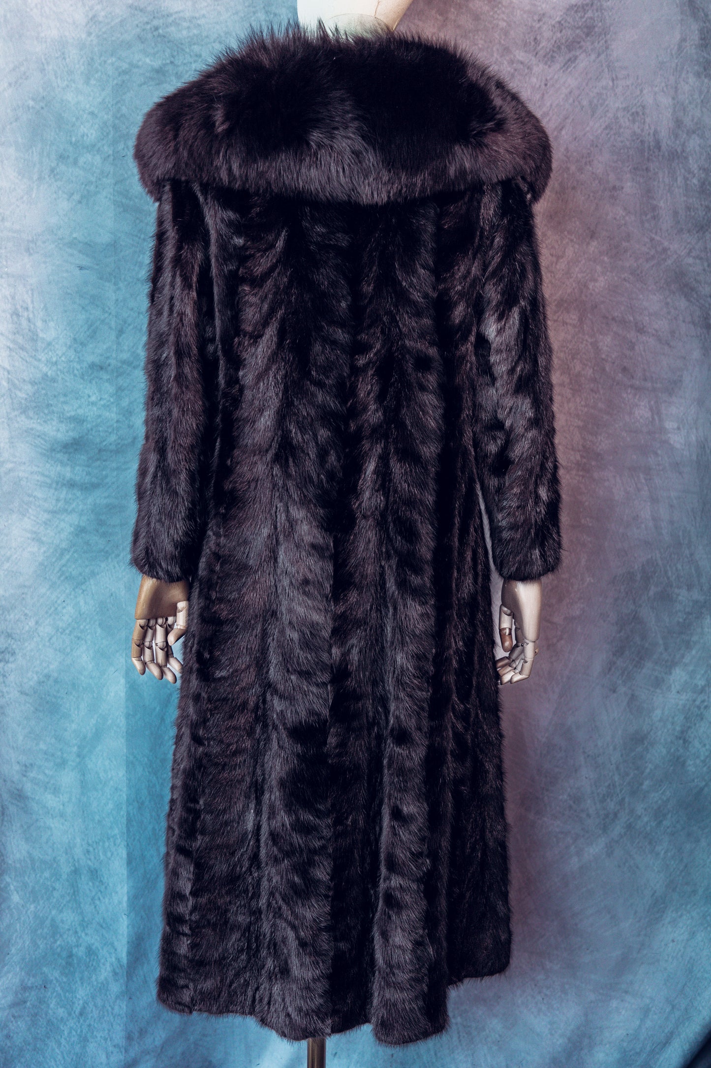 Vintage Fur Mink Coat With Full Fox SweetHeart Collar Medium/Large-FC102