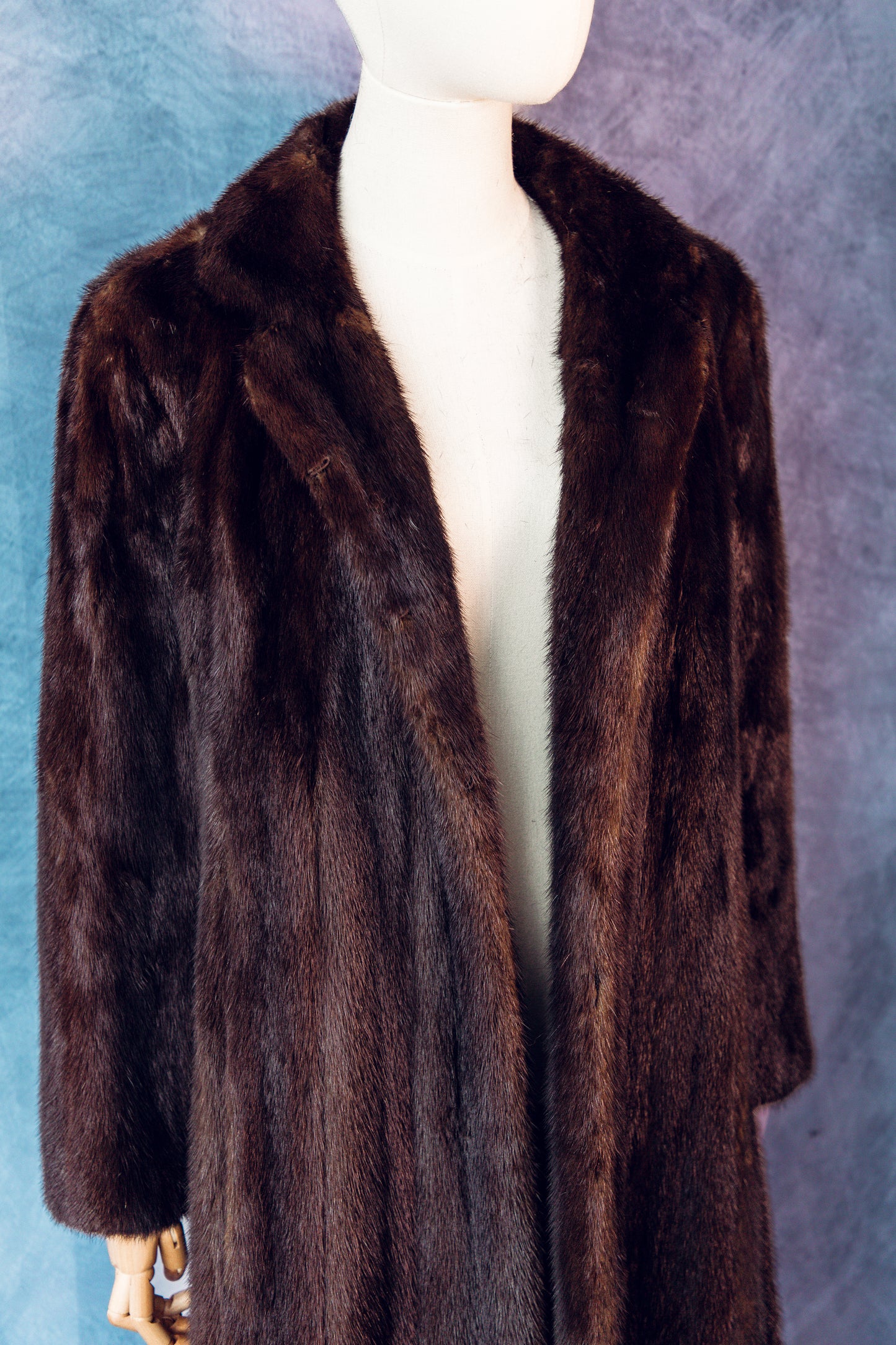 Vintage Fur Mink Coat Dark Brown Small/Medium-FC104