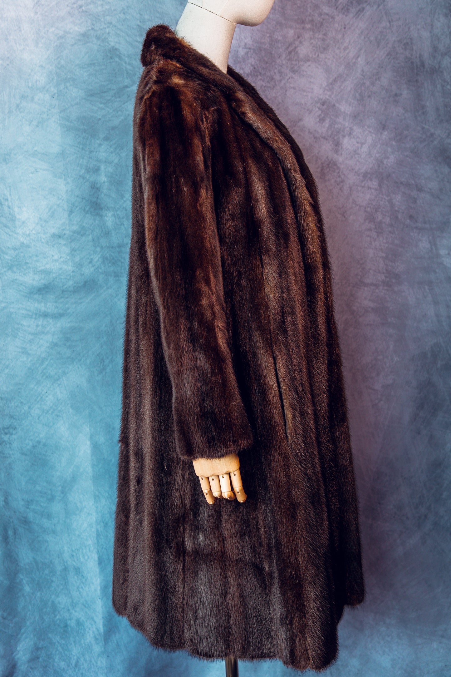 Vintage Fur Mink Coat Dark Brown Small/Medium-FC104