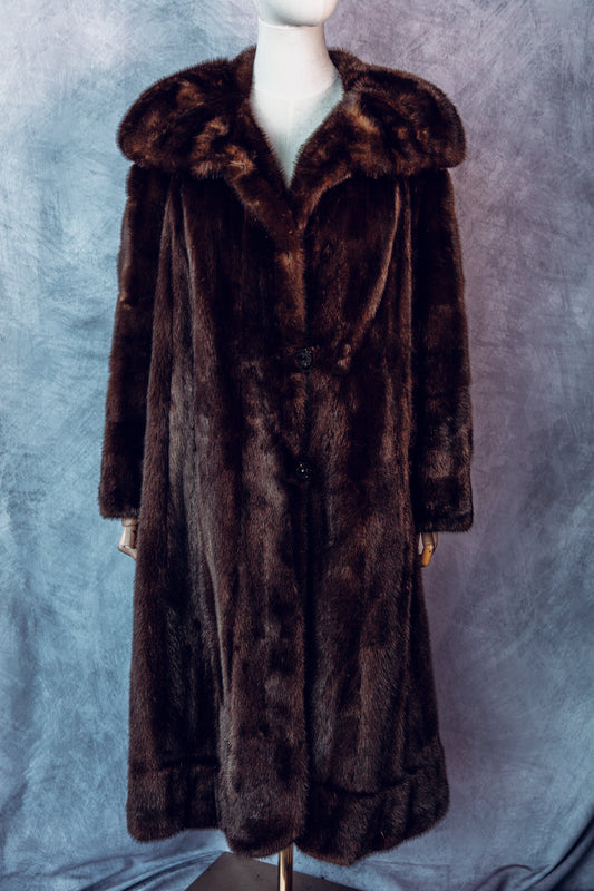 Vintage Fur Mink Coat SweetHeart Collar Medium/Large-FC105
