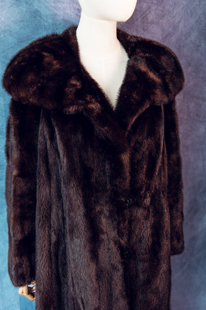 Vintage Fur Mink Coat SweetHeart Collar Medium/Large-FC105