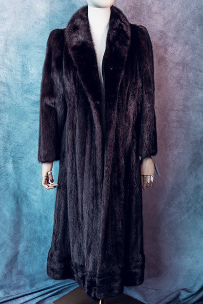 Vintage Fur Mink Dark Brown Full Length Small/Medium-FC106