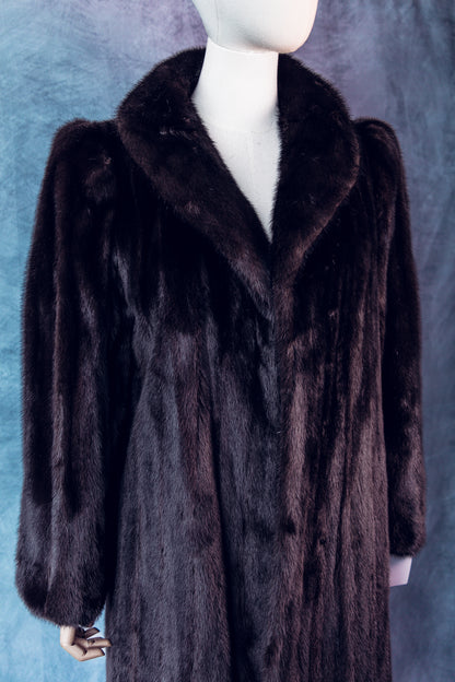 Vintage Fur Mink Dark Brown Full Length Small/Medium-FC108
